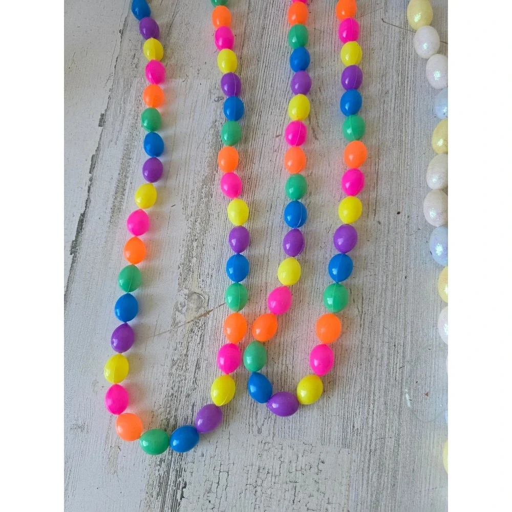 Vintage glitter rainbow Easter jelly eggs Garland blow mold spring tree decor